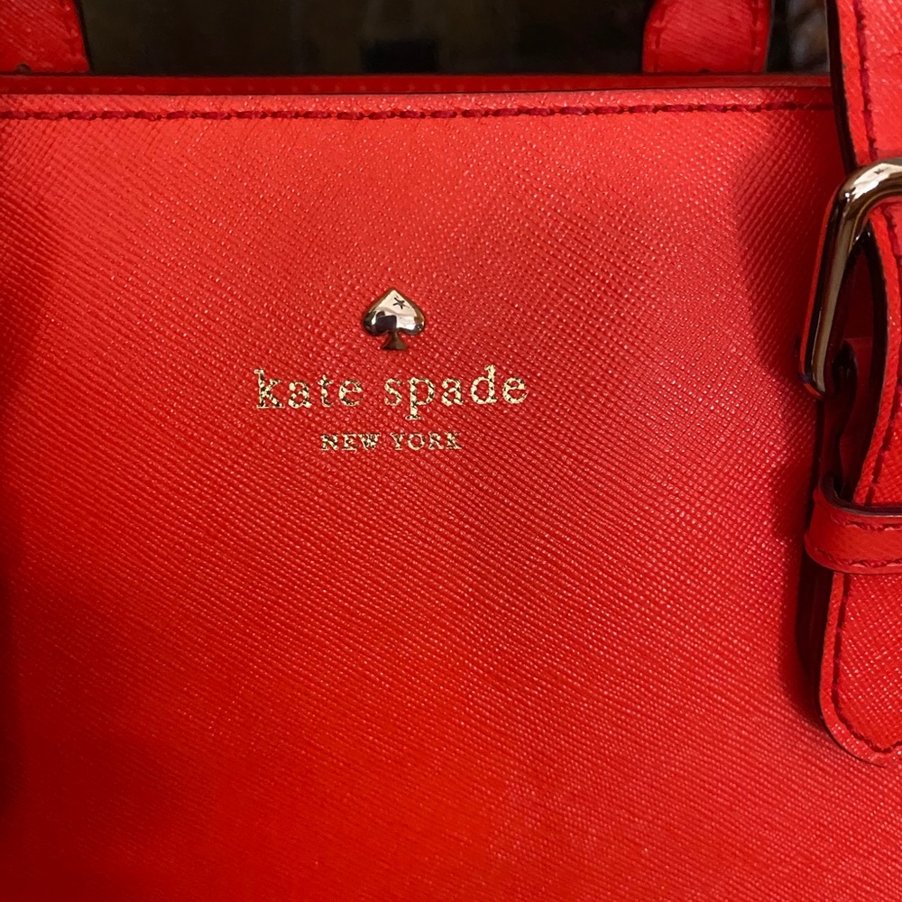 🎉SOLD🎉Kate Spade Orange Saffiano Satchel Handbag - Picture 3 of 13